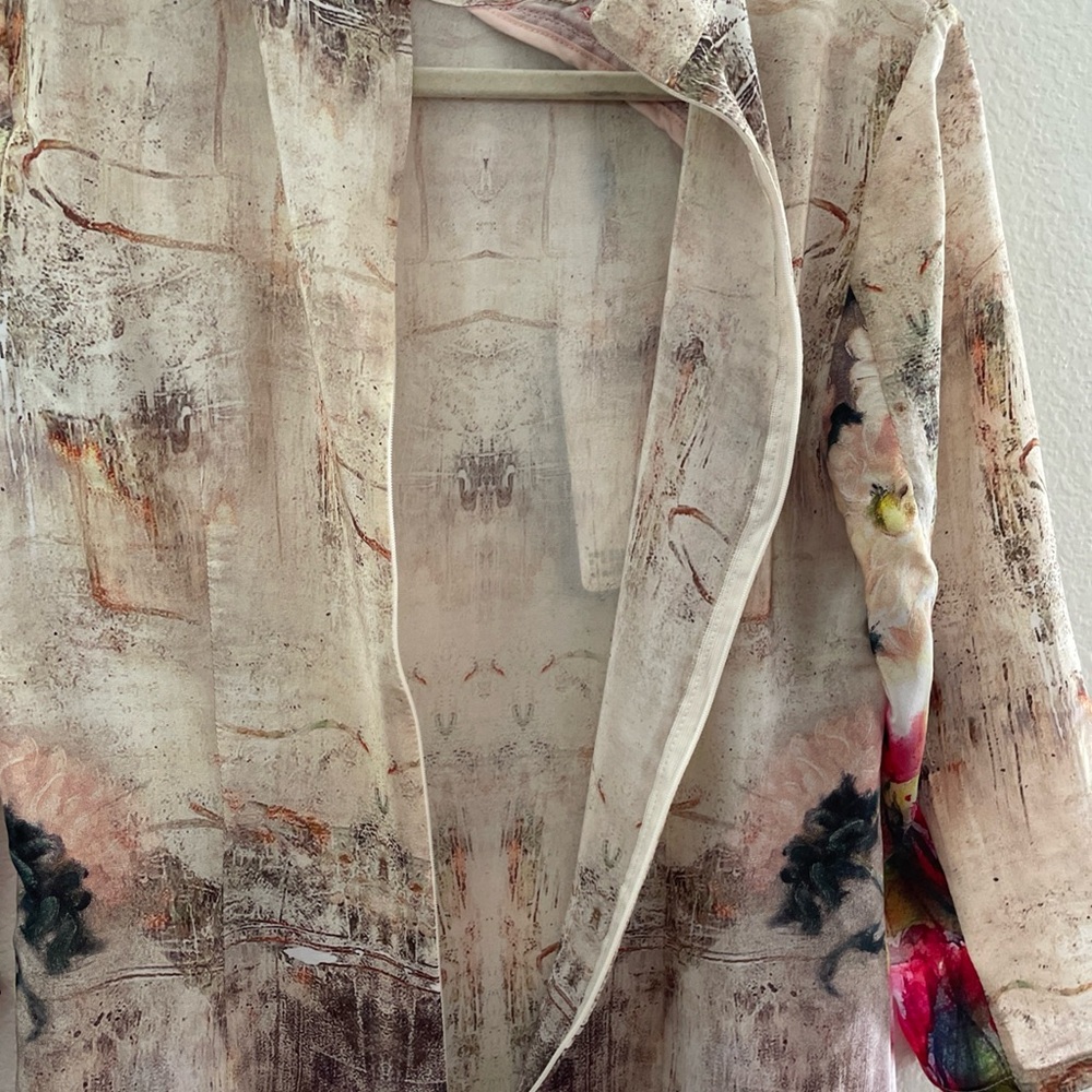 100% Silk Chinese Dress NWT Romantic Feminine Floral Print XL - Picture 5 of 8